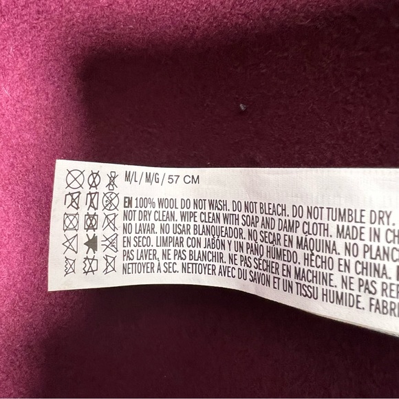 Forever 21 Burgundy Red 100% Wool Floppy Hat - Picture 9 of 9